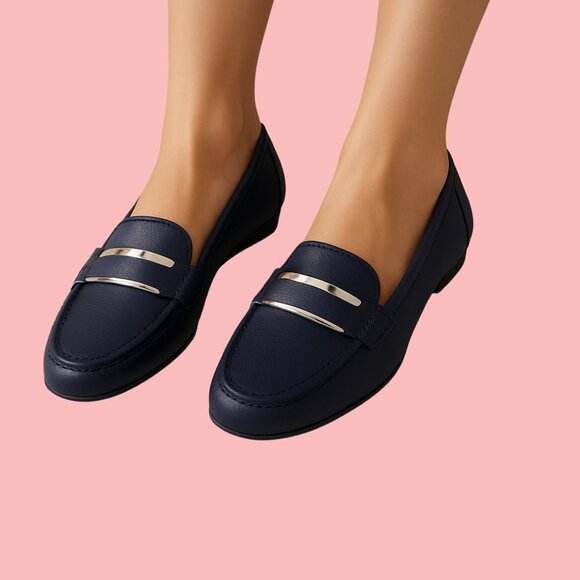 Calvin Klein Shoes - Calvin Klein Navy Patent Leather Slip-On Loafers – Size 8.5 (Comfort Chic)